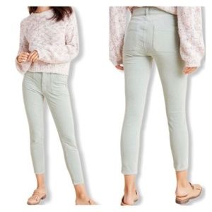 Anthropologie Pilcro Corduroy Mint Green Pastel High Rise Jeans Ankle Pants